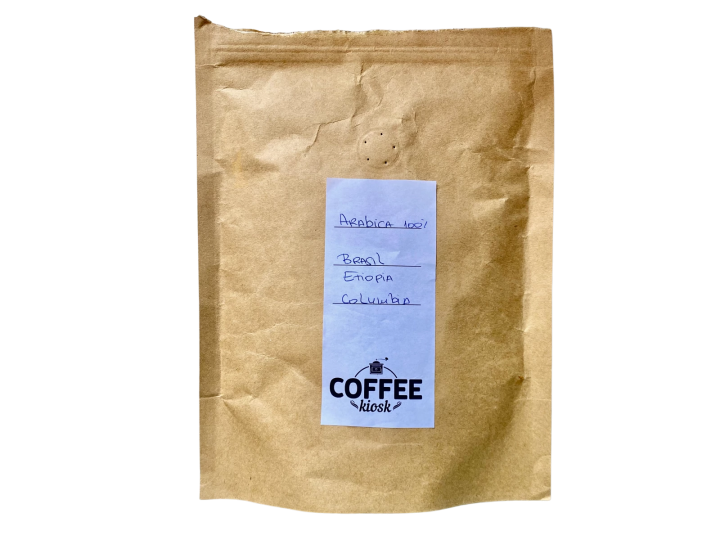 Brasil, Etiopia, Columbia. Coffee kiosk