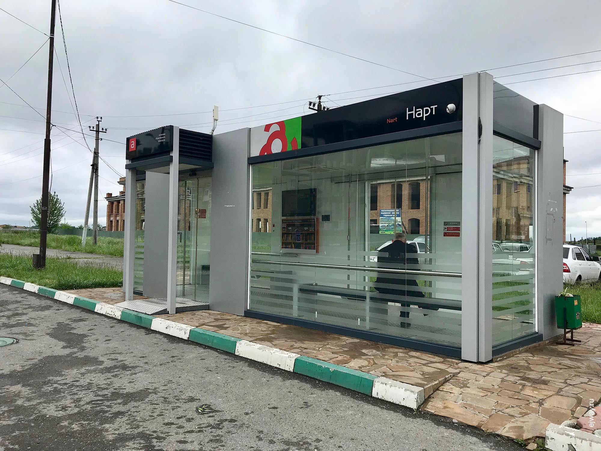 Россия, Магас, Автобусные остановки, ejway.ru, остановка, отвал башки, прогресс, транспорт